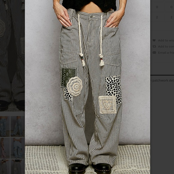 POL “ Dawn “ POL Denim Pants with Patchwork Detail 62A - Picture 5 of 9